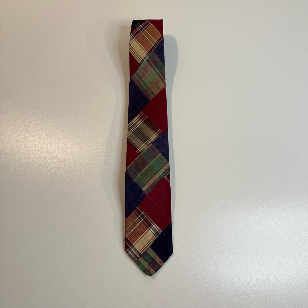 Vintage Robert Talbott Plaid Patchwork Madras Tie… - image 4